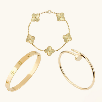 3-teilige Armband-Set - Gold