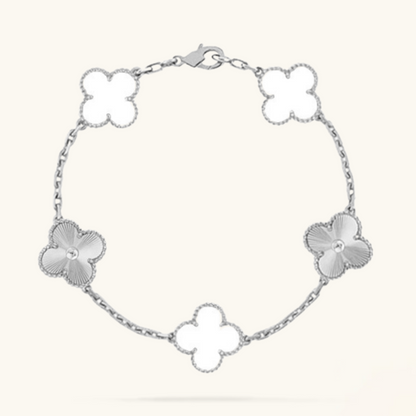 KLEEBLATT | Weiß/Silber Armband