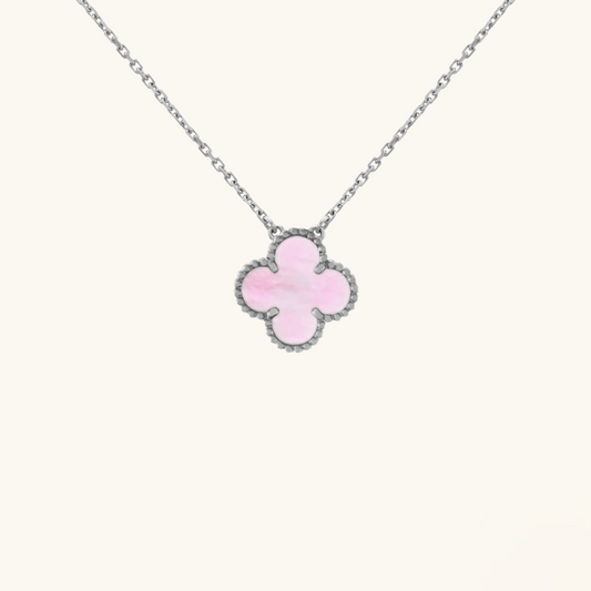 KLEEBLATT | Pink/Silber Halskette