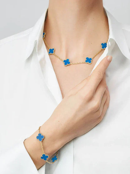 KLEEBLATT | 10 Motive Blau Halskette