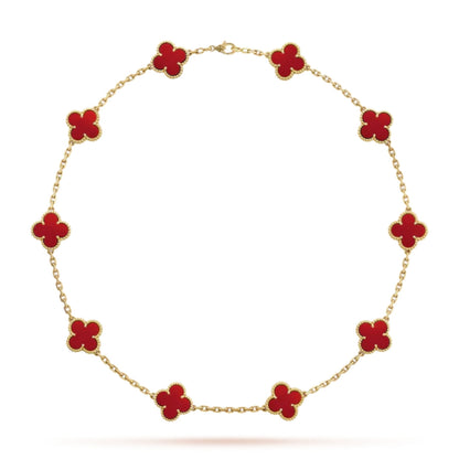 KLEEBLATT | 10 Motive Rote Halskette