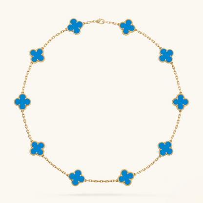 KLEEBLATT | 10 Motive Blau Halskette