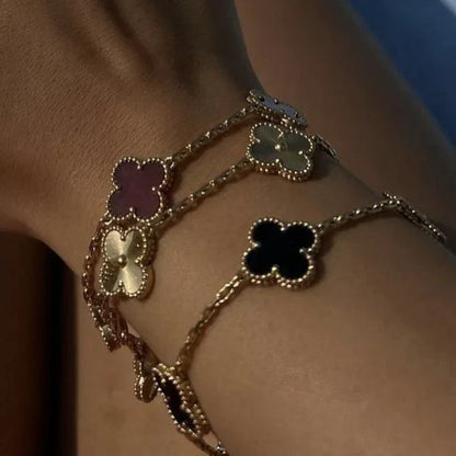 KLEEBLATT | Schwarz/Gold Armband