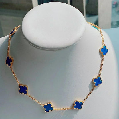 KLEEBLATT | 10 Motive Blau Halskette