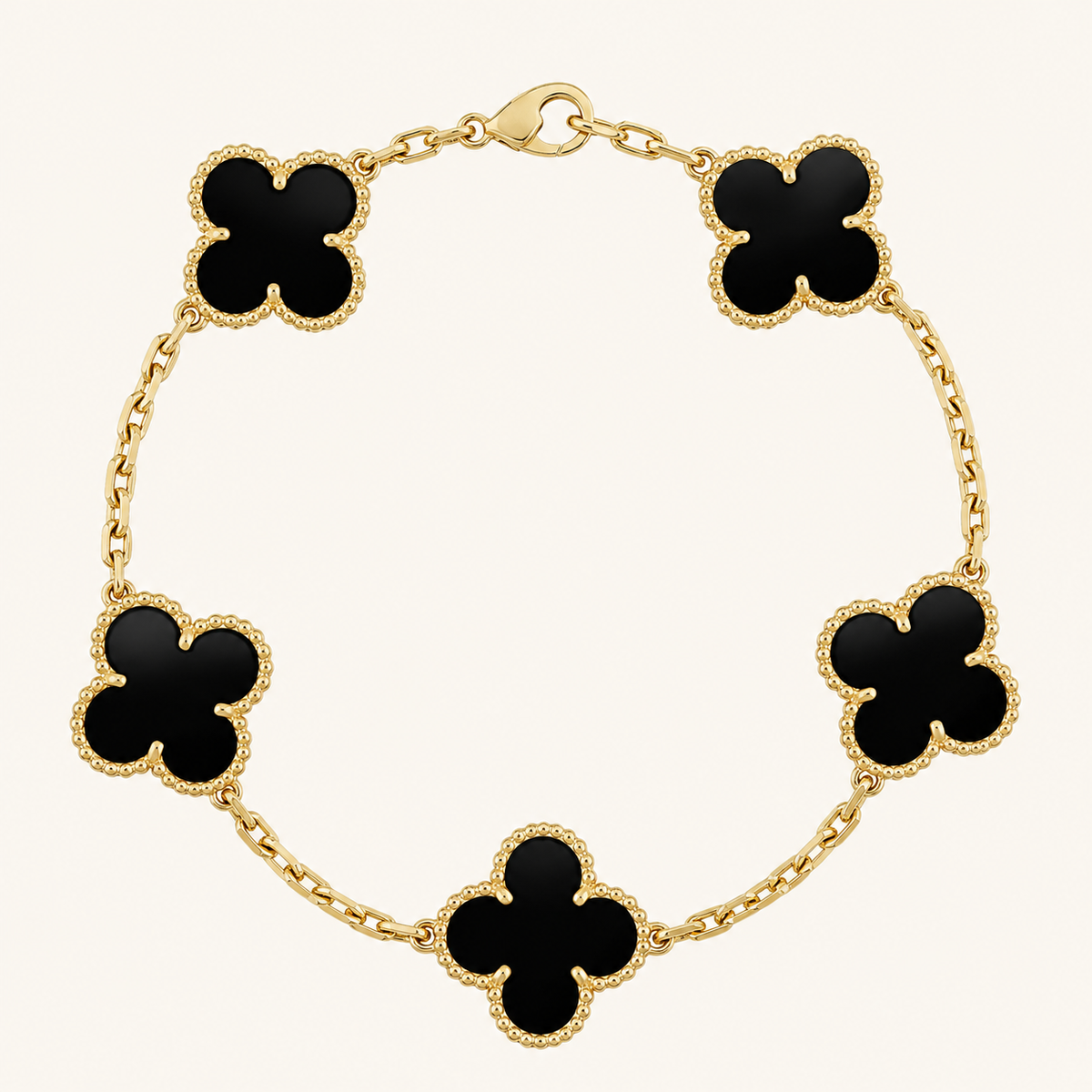 KLEEBLATT | Schwarz/Gold Armband