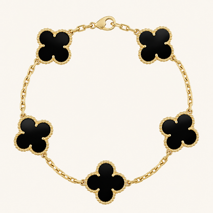 KLEEBLATT | Schwarz/Gold Armband