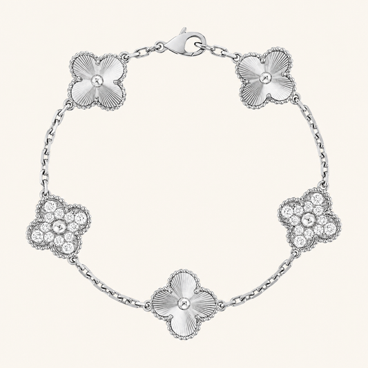 KLEEBLATT | Silber Guilloché Armband Prestige