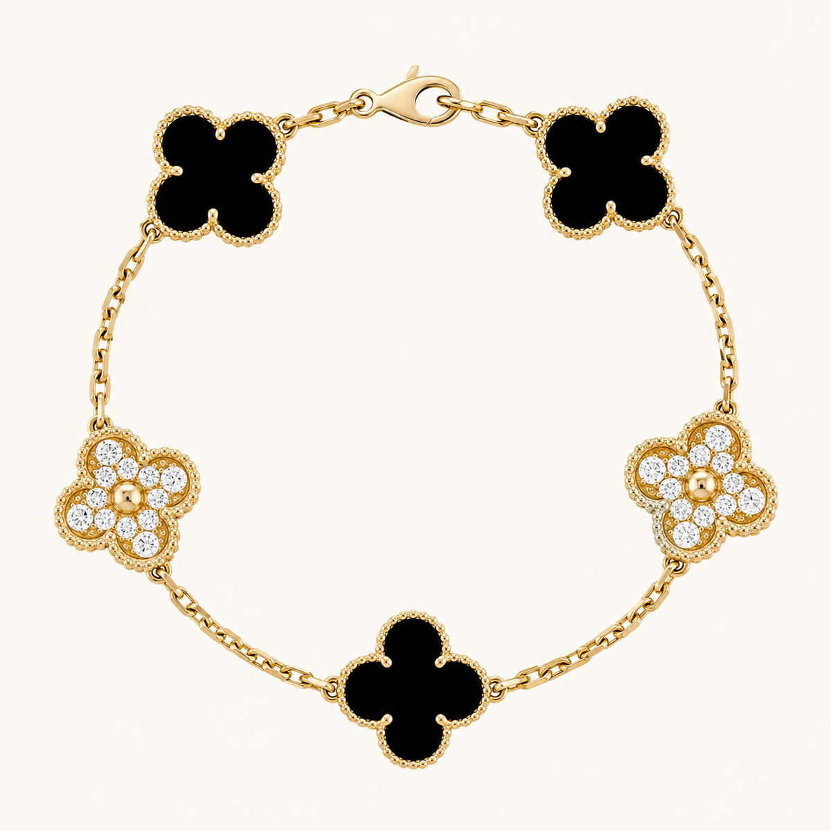 KLEEBLATT | Golden Schwarz Armband Prestige