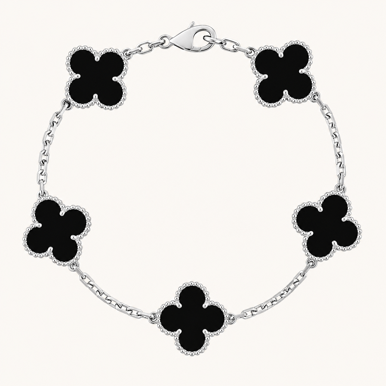 KLEEBLATT | Schwarzes/Silbernes Armband