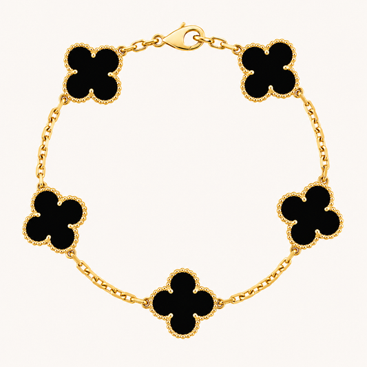 KLEEBLATT | Schwarzes/Silbernes Armband
