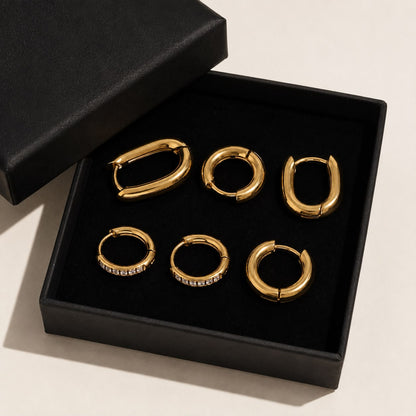 Zeitloses Gold-Hoops-Bundle
