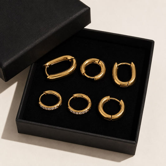 Zeitloses Gold-Hoops-Bundle