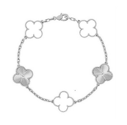 KLEEBLATT | Weiß/Silber Armband