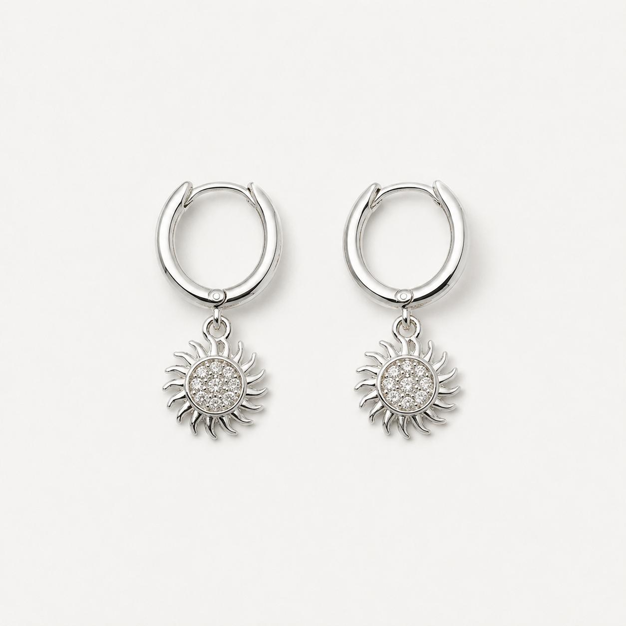 Strahlende Sonnen-Charm-Hoops