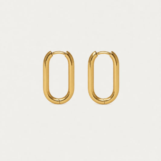 Signatur Oval Hoop Ohrringe