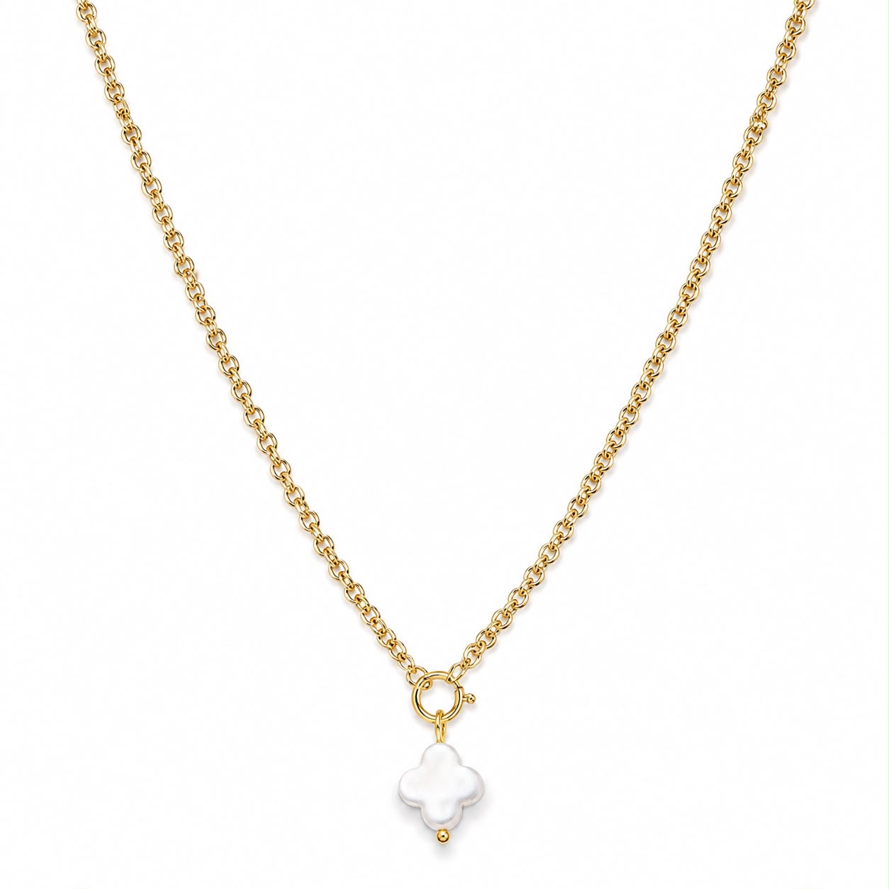 Celeste Kleeblatt Charm Halskette