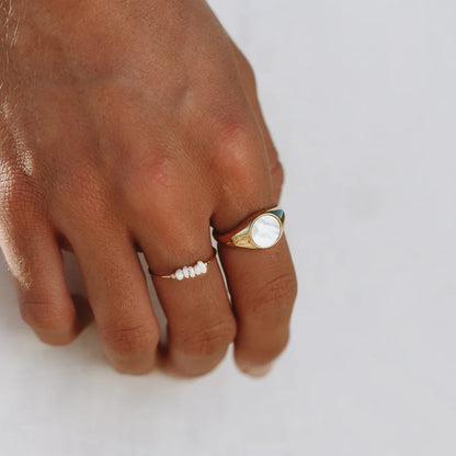 Perlen-Signet-Ring